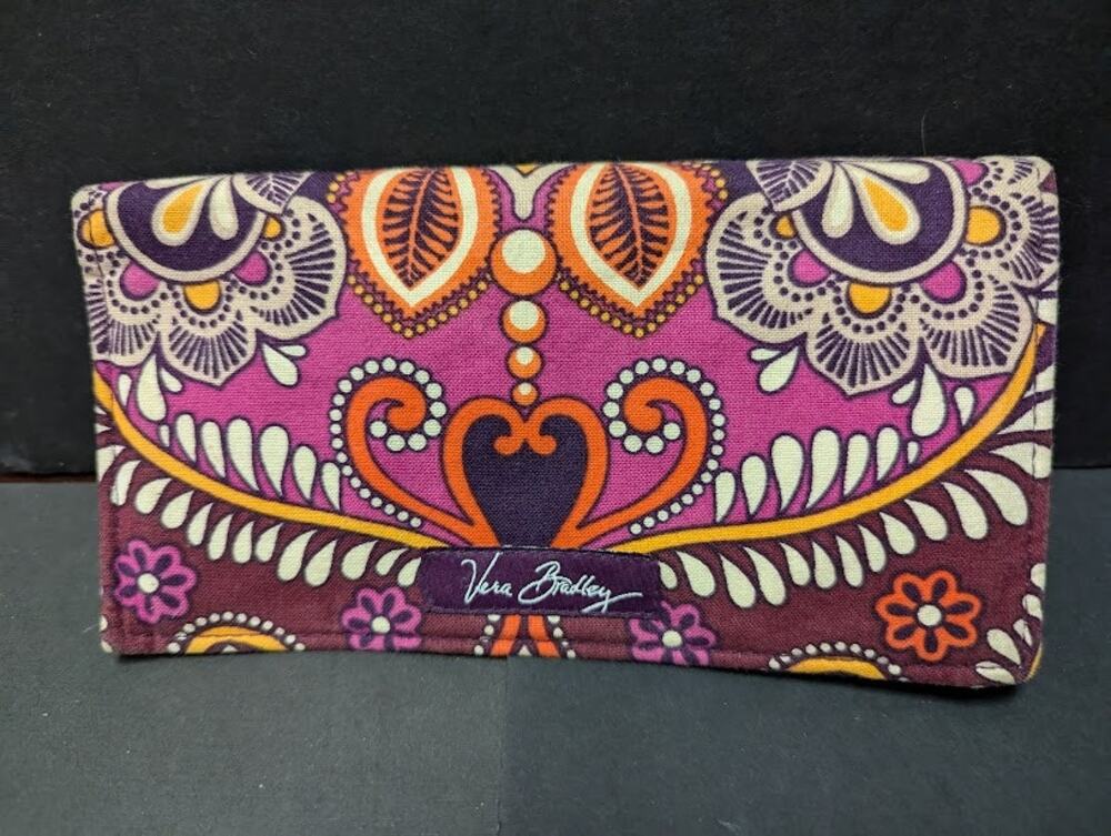 Vera Bradley Checkbook wallet coupon Cover Safari Sunset Fabric Earth Tones